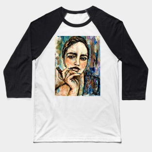 Smoking lady Baseball T-Shirt